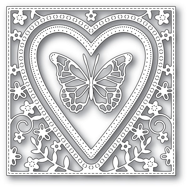 Matrice de découpe artisanale avec cadre en forme de cœur et de papillon