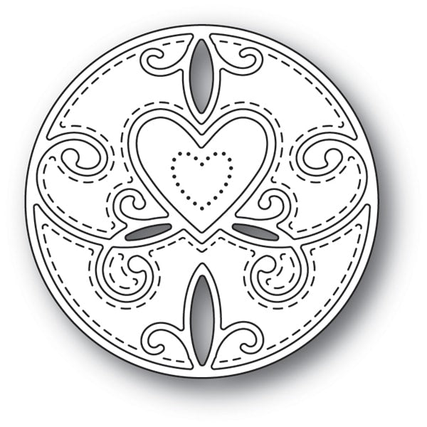 Scroll Heart Circle Craft Die