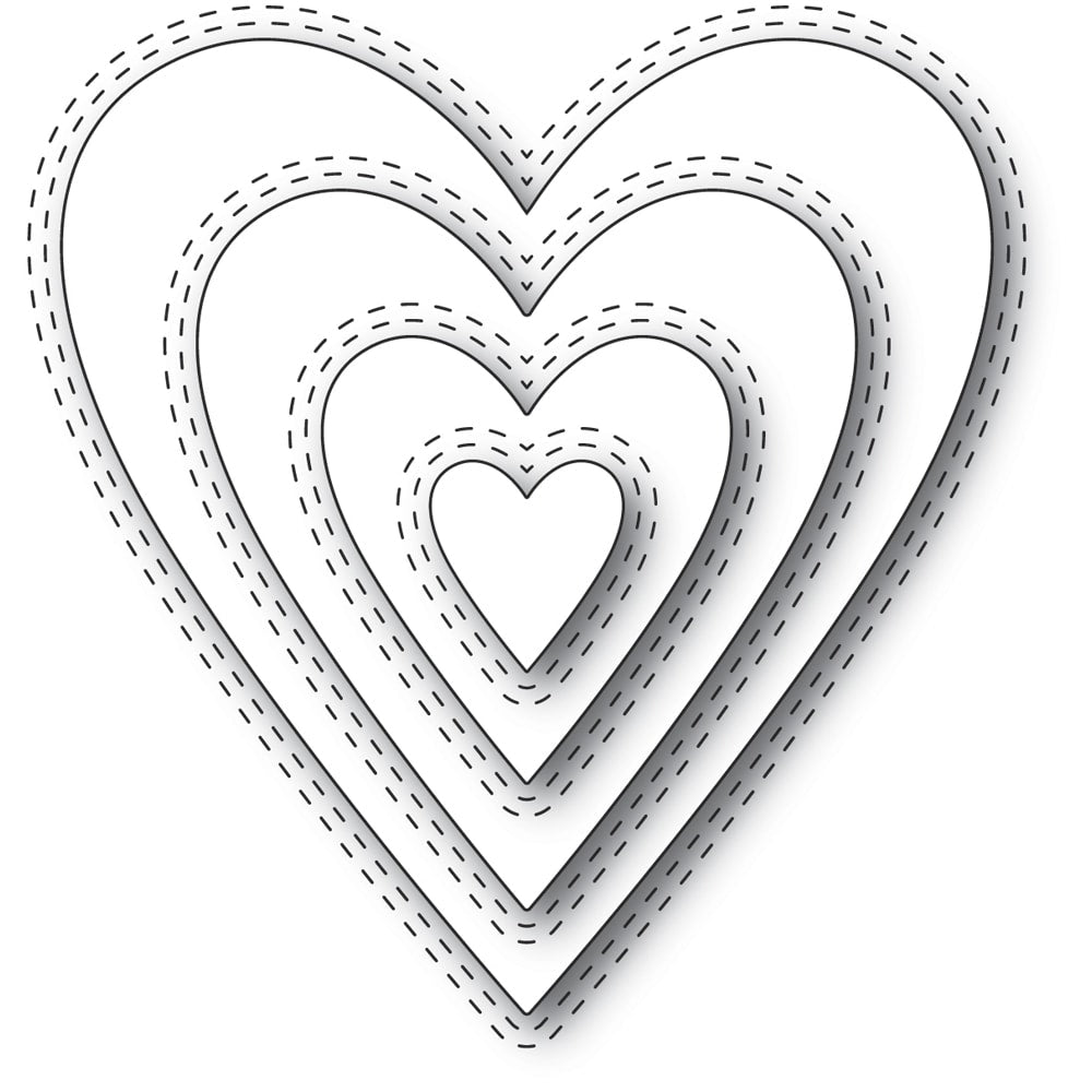 Double Stitch Happy Heart Cut Out Craft Die