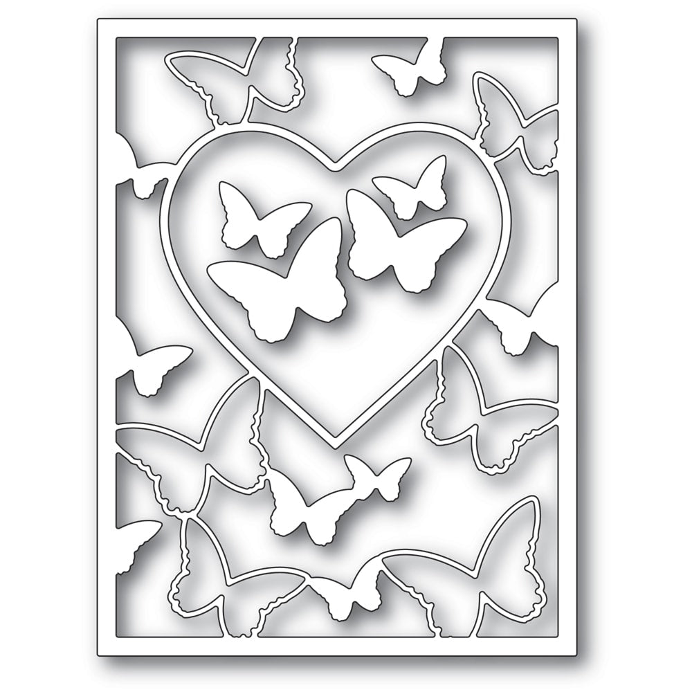 Matrice de découpe artisanale avec cadre en forme de cœur et de papillon