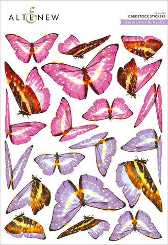 Autocollants de papier cartonné papillon aquarelle