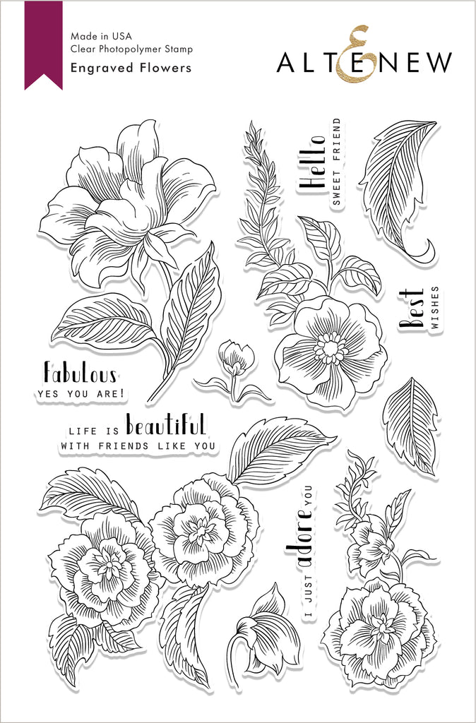Engraved Flowers Stamp Set