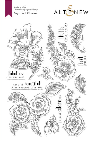 Engraved Flowers Stamp Set