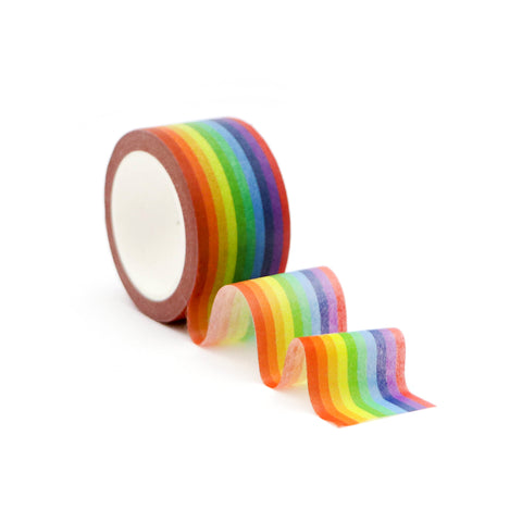 Ruban Washi arc-en-ciel étroit