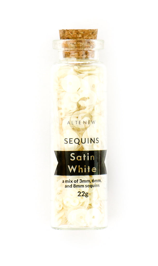 Sequins - Satin White