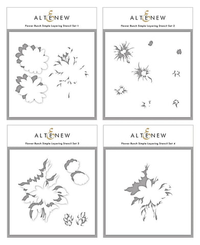 Flower Bunch Simple Layering Stencil Set (4 in 1)
