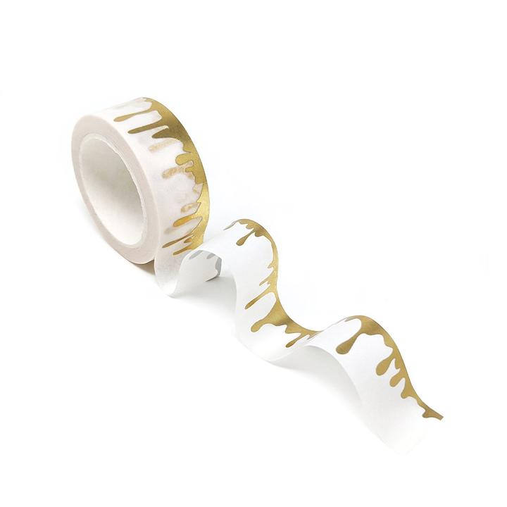 Gold Foil Paint Drip Washi Tape