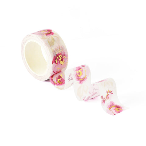 Ruban Washi Roses d'hiver en feuille d'or