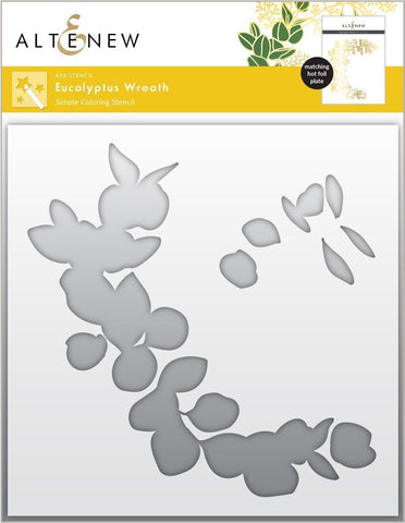 Eucalyptus Wreath Simple Coloring Stencil