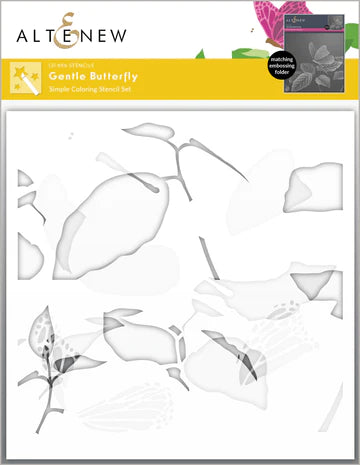 Gentle Butterfly Simple Coloring Stencil Set (3 in 1)
