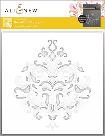 Magnifique ensemble de pochoirs à colorier baroques simples (3 en 1)
