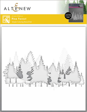 Ensemble de pochoirs à colorier simples Pine Forest (3 en 1)