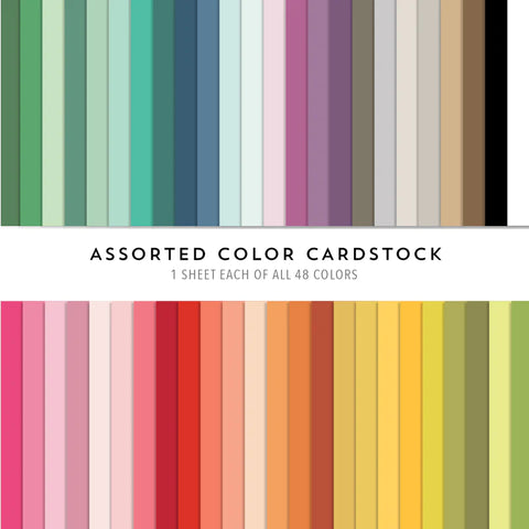 Assorted Cardstock Pack - 48 sheets; 1 ea. of 48 colors (2020 + 2023 colors)