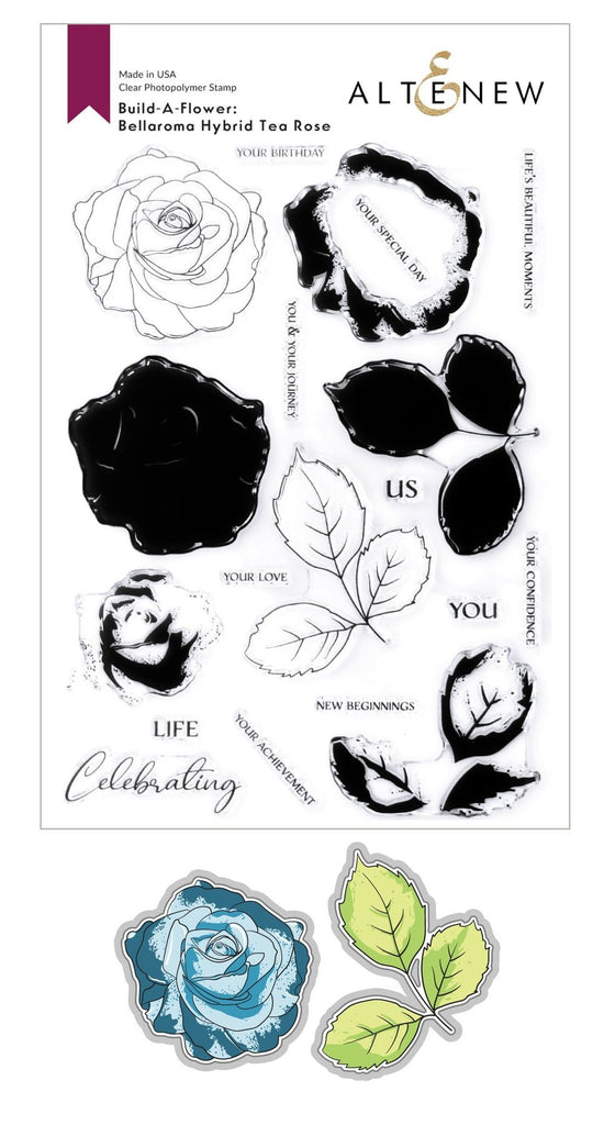 Build-A-Flower: Bellaroma Hybrid Tea Rose Layering Stamp & Die Set