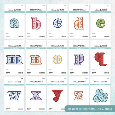 Matrices gravées en paquet d'alphabet cousu de la collection Alphabet cousu