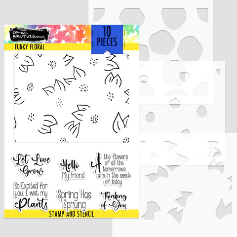 Funky Floral Stamps and Stencils Set