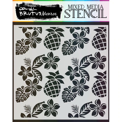 Mixed Media Stencil - Hawaiian Shirt Pattern