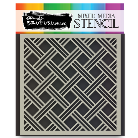 Mixed Media Stencil - Basket Weave