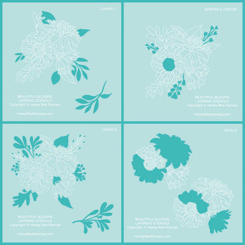 Beautiful Blooms| Coordinating Stencils (Set of 4) - RETIRING