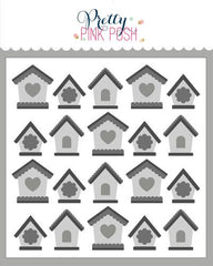 Layered Birdhouses Stencil (4 Layer)