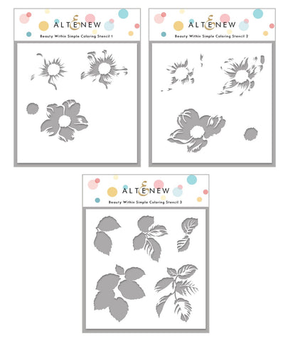 Beauty Within Simple Coloring Stencil Set (3 stencils in 1)