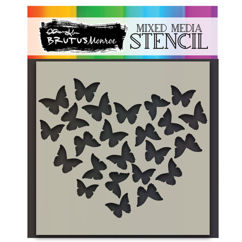 Mixed Media Stencil - Butterfly Heart