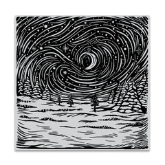 Etched Winter Scene Bold Prints