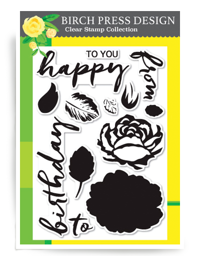 Brushed Birthday Greetings Clear Stamp Set