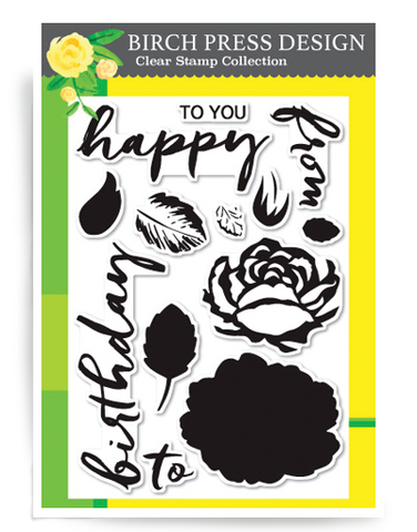 Brushed Birthday Greetings Clear Stamp Set