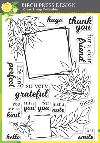 Grateful Leaf Frames Clear Stamp Set