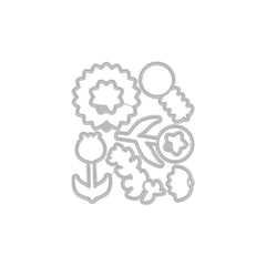 Line Art Flowers Frame Cuts