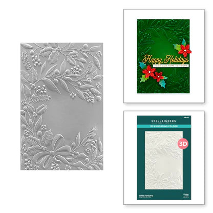 Holiday Floral Swag 3D Embossing Folder from the Christmas Collection