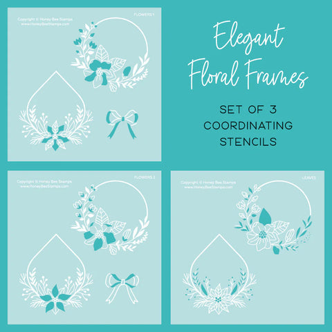 Elegant Floral Frames Stencils
