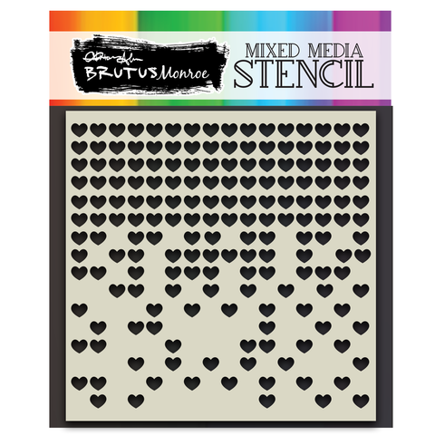Mixed Media Stencil - Fallen Hearts