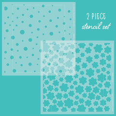 Flower Builder Background Stencils set of 2 - RETIRING