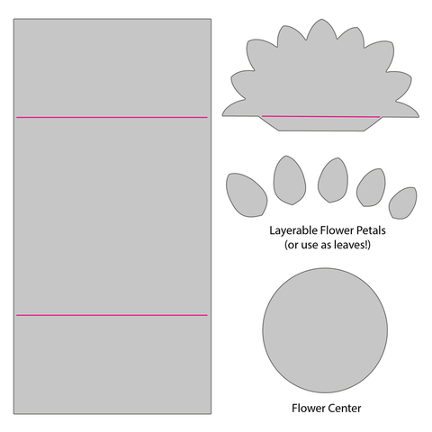 Carte de pétales de fleurs, coupes de miel