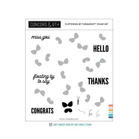 Fluttering By Turnabout 6X6 Stamp Set-(RETIRING)