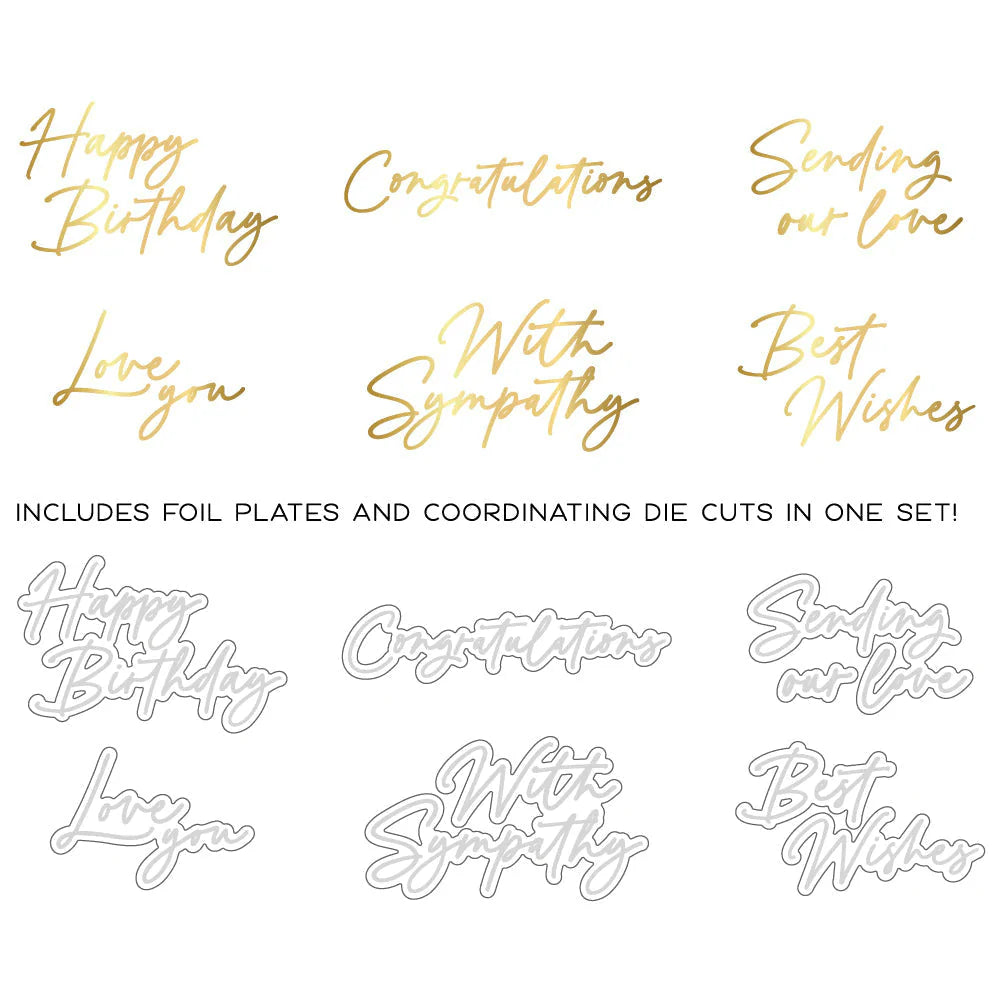 Foil Script: Wishes Hot Foil Plate & Honey Cuts