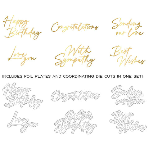 Foil Script: Wishes Hot Foil Plate & Honey Cuts