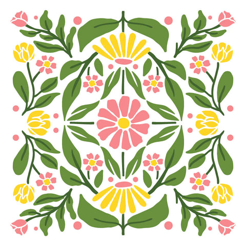 Folk Art Daisy - Set Of 4 Layering Background Stencils
