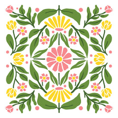 Folk Art Daisy - Set Of 4 Layering Background Stencils - RETIRING