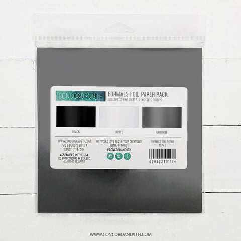 Formals Foil Paper Pack: Black, Graphite, White