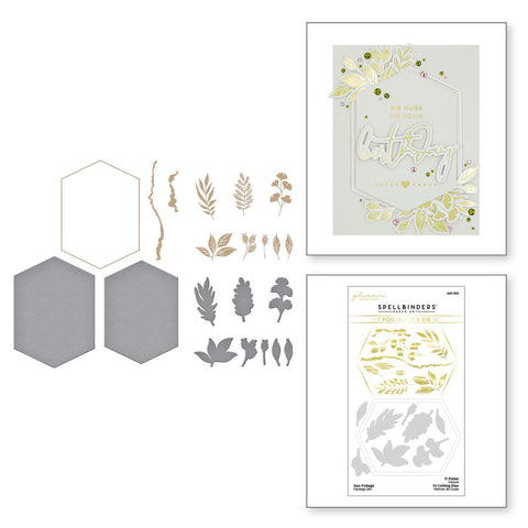 Geo Foliage Glimmer Hot Foil Plate & Die Set from the Yana’s Blooms Collection by Yana Smakula