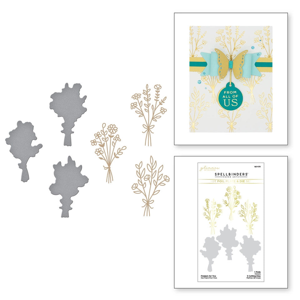 Flowers for You Glimmer Hot Foil Plate & Die Set from the Inspired Basics Collection