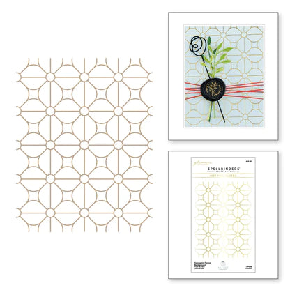 Geometric  Flower Background Glimmer Hot Foil Plate from the Sealed by Spellbinders Collection