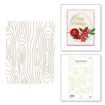 Woodgrain Background Glimmer Hot Foil Plate from Sealed for the Holidays Collection