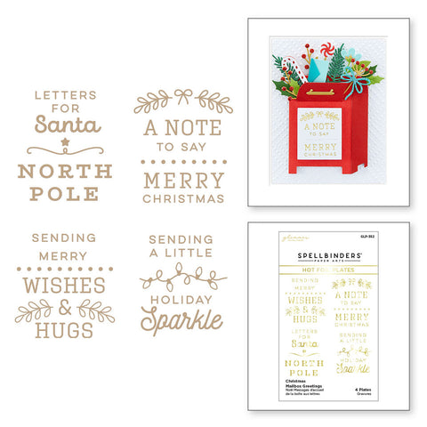 Boîte aux lettres de Noël Greetings Glimmer Hot Foil Plate de la collection Parcel &amp; Post