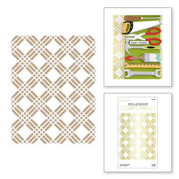 Tic Tac Toe Plaid Glimmer Hot Foil Plate from the Toolbox Essentials Collection by Nancy McCabe