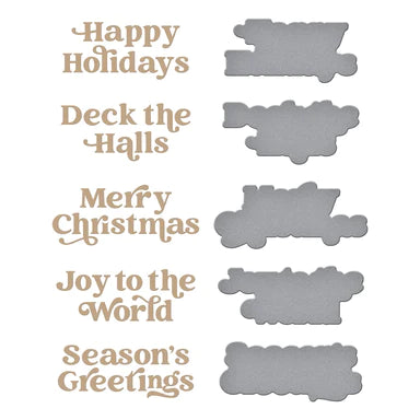 Joyful Christmas Sentiments Glimmer Hot Foil Plate & Die Set from Joyful Christmas Collection by Simon Hurley