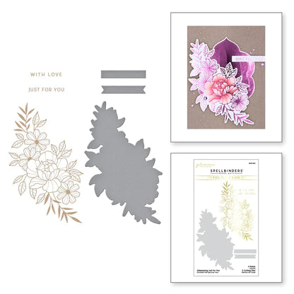 Glimmering Just for You Glimmer Hot Foil Plate & Die Set from the Floral Reflection Collection